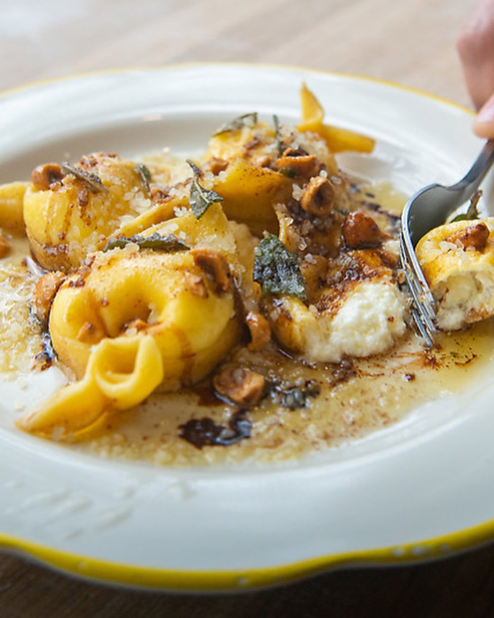 Tortello signature dishes Tortelli di BurrataCacio e PepeTagliatelle al Ragu